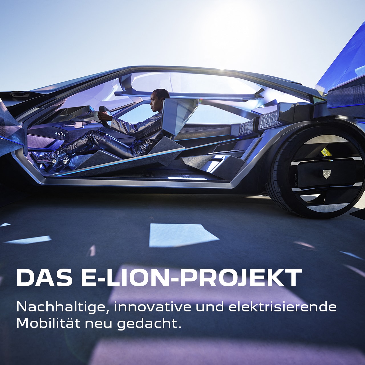 Woman driving the Peugeot Inception concept car