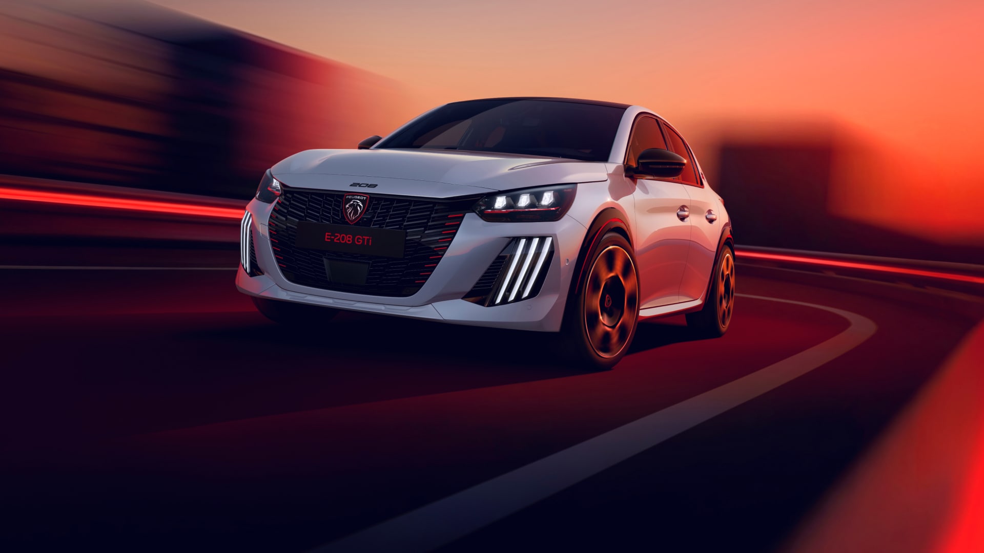 E-208 GTi on the road front view