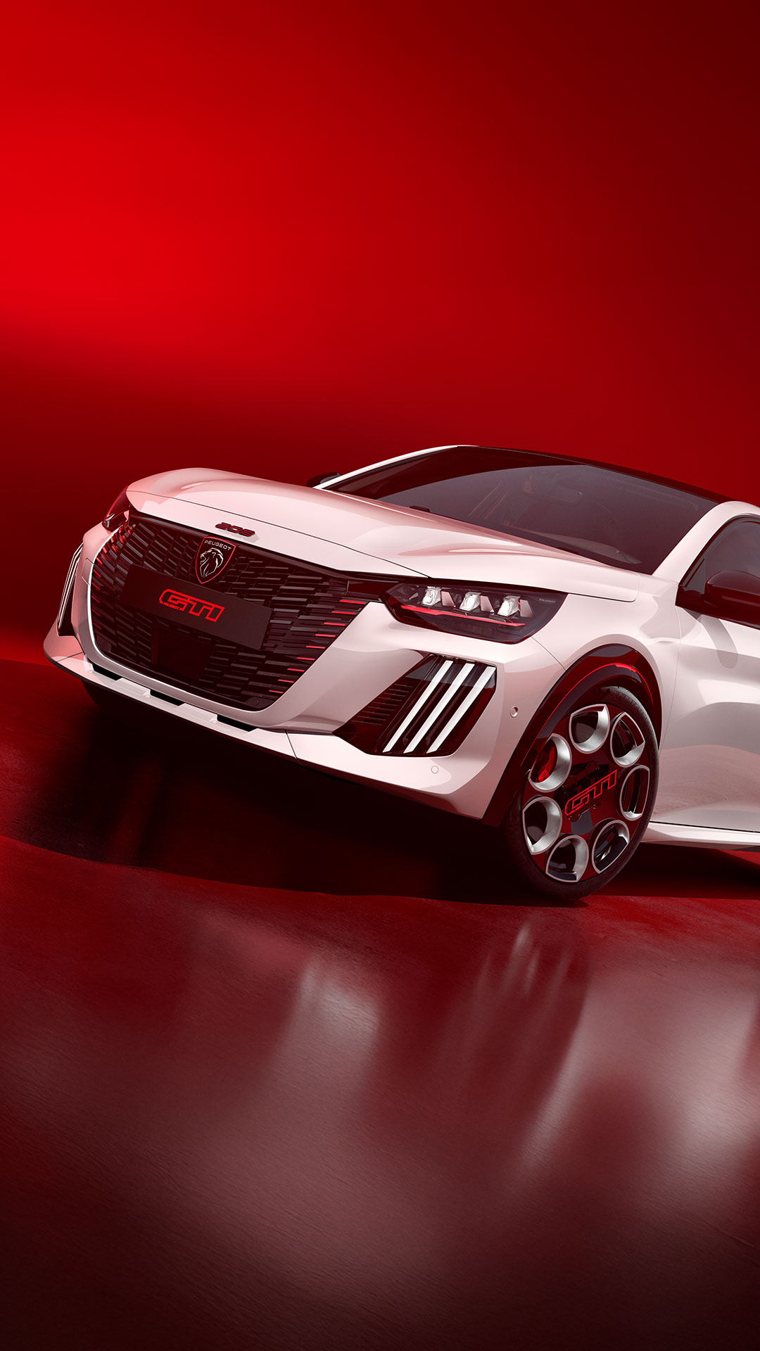 Neuer PEUGEOT E-208 GTi RED Frontansicht