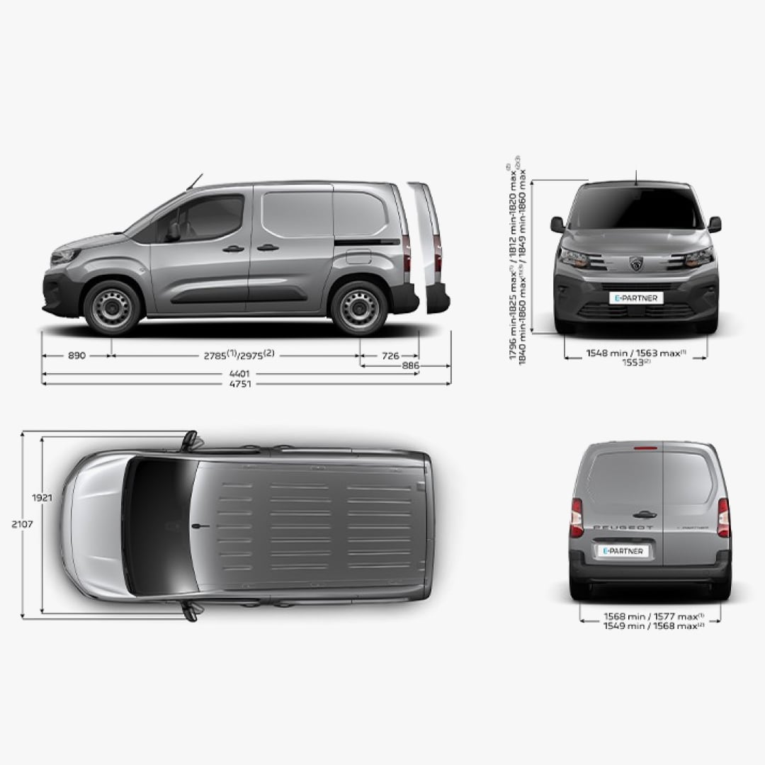 PEUGEOT PARTNER Außenabmessungen